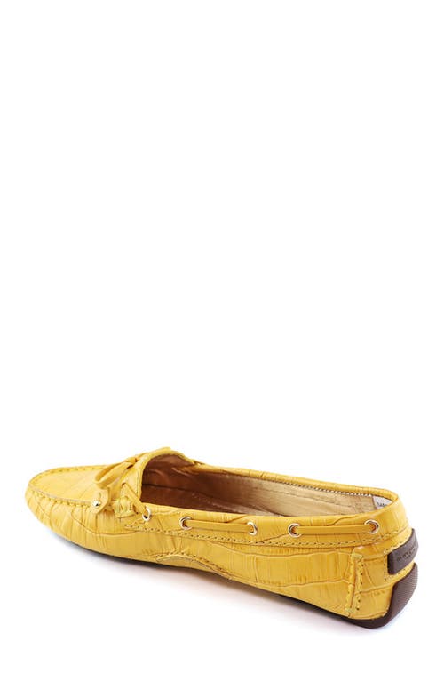 Marc Joseph New York Cypress Hill Croco Tiebow Driver Loafer In Yellow