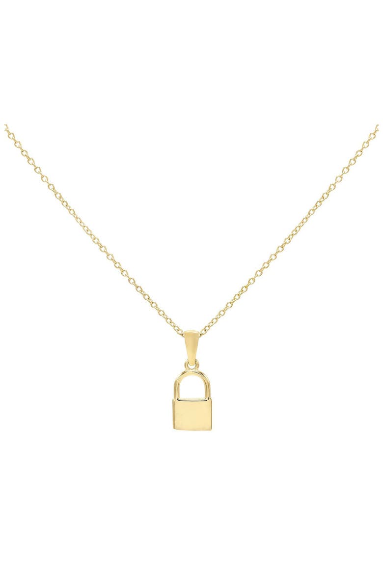 Adina's Jewels Mini Lock Pendant Necklace, Main, color, GOLD MULTI
