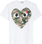 Comme des Garçons PLAY Camo Big Heart Graphic Tee
