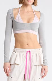 Free People Good Karma Long Sleeve Ultra Crop Top