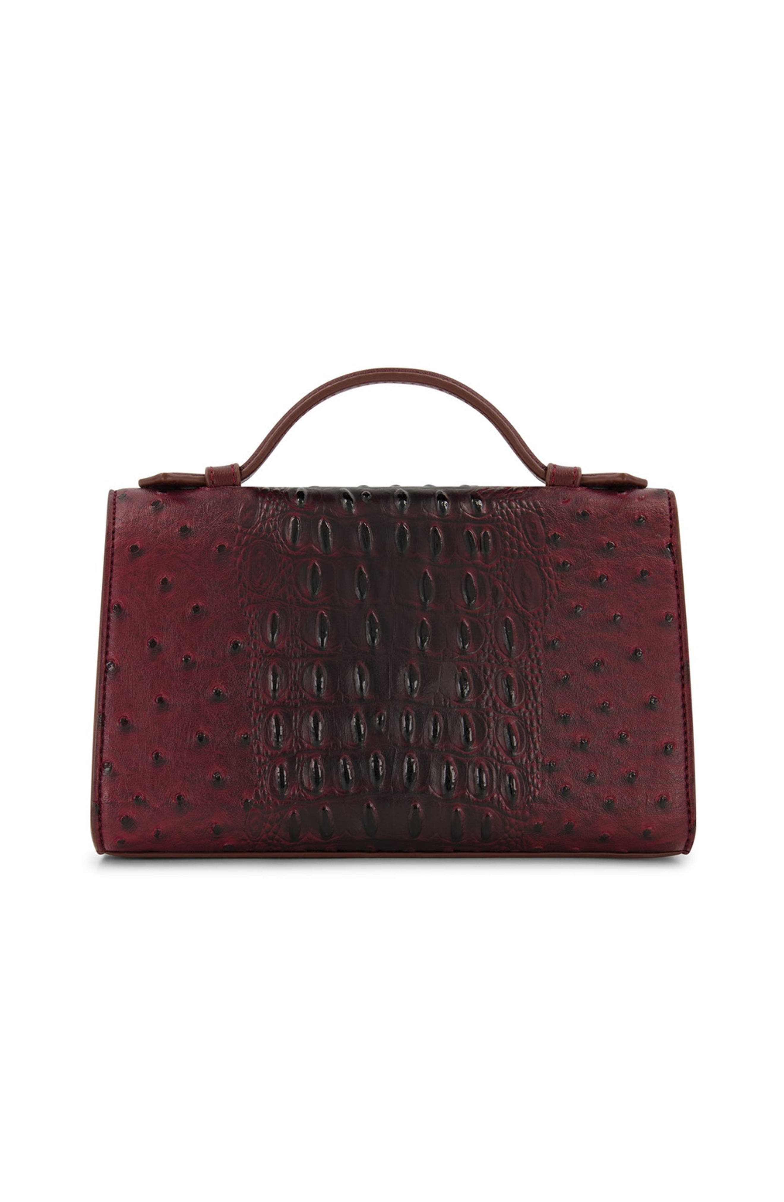 The Noli Shop Danica Ostrich Clutch, Alternate, color, Merlot