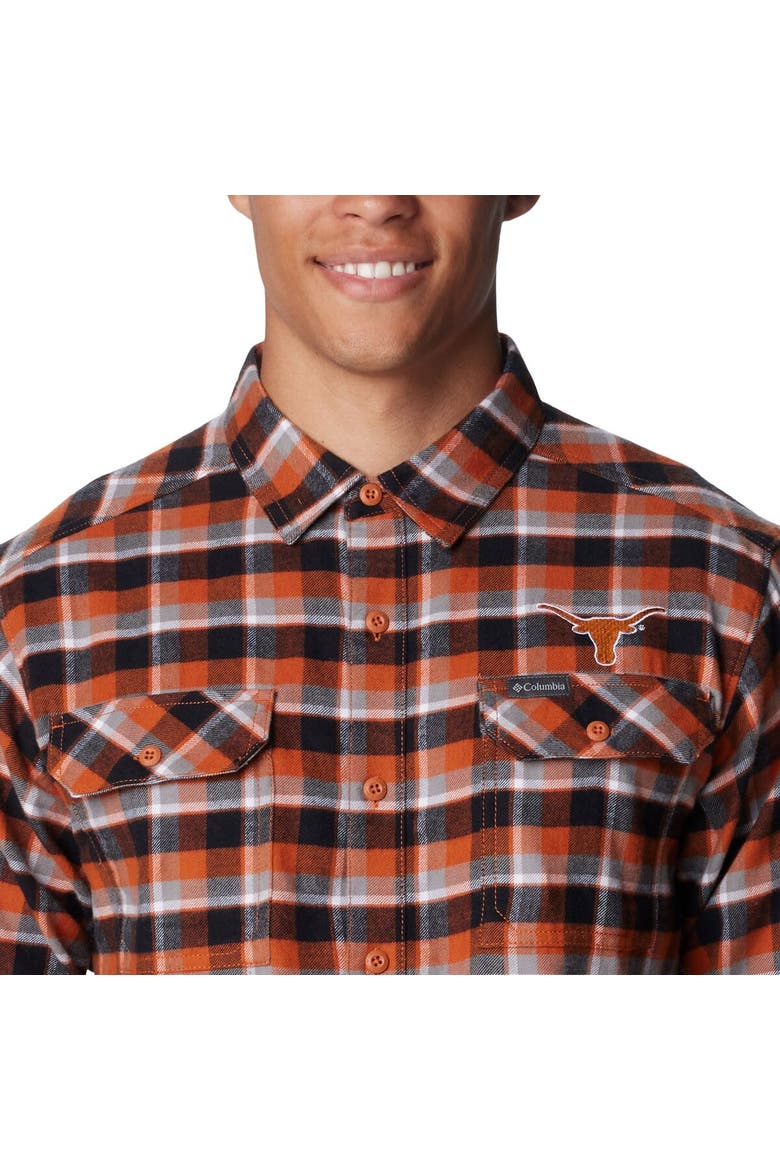 Burnt Orange Texas Longhorns Flare Gun Flannel Long Sleeve Shirt, Alternate, color, Burnt Orange