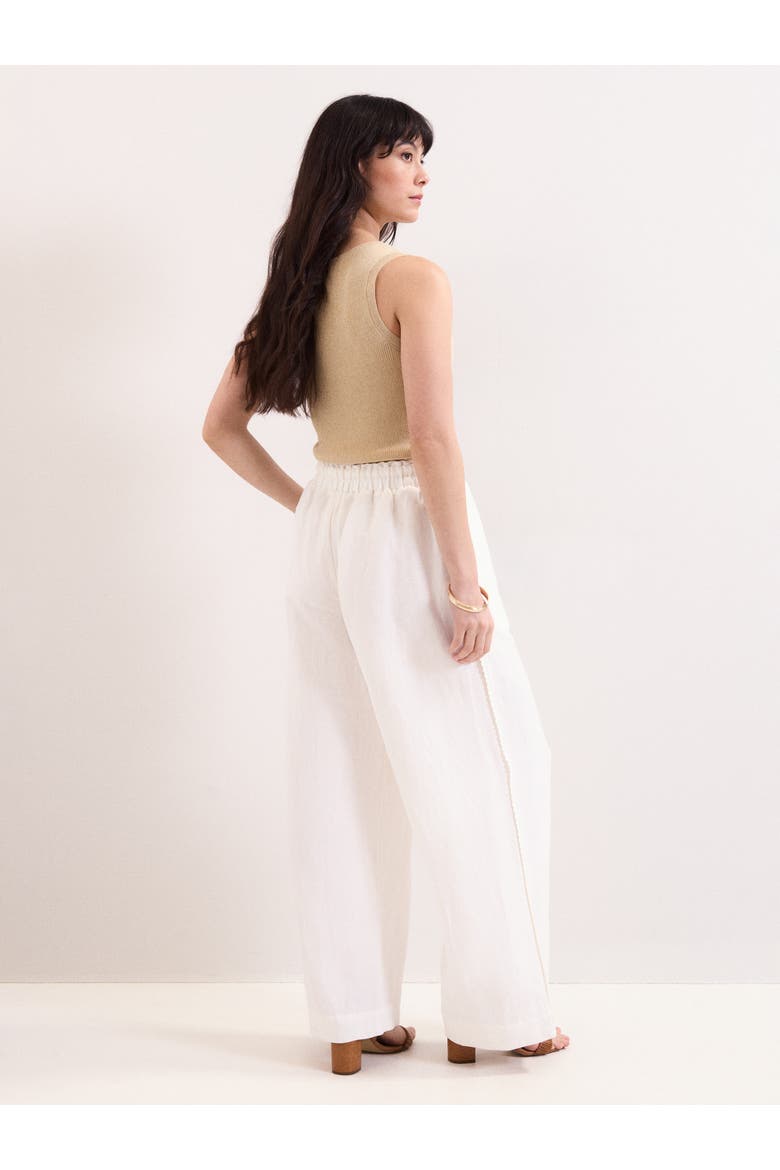 Rowan Wide Leg Linen Trousers, Alternate, color, White