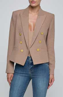 Brooke Texture Double Breasted Crop Blazer