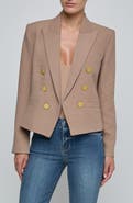 L'AGENCE Brooke Texture Double Breasted Crop Blazer