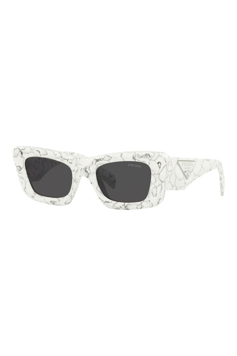 50mm Square Sunglasses, Alternate, color, MATTE WHITE
