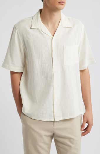 Double Cloth Short Sleeve Button-Up Shirt