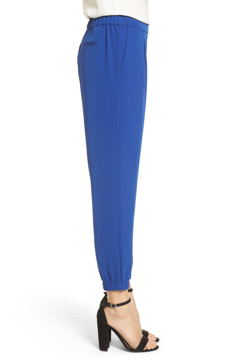 Stretch Crepe Jogger Pants, Alternate, color, BLUE MAZARINE
