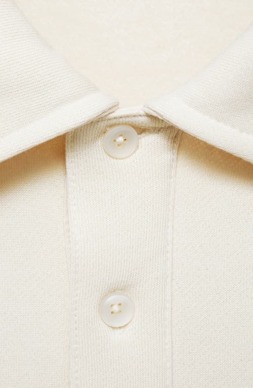 Mango Cotton Blend Polo Sweatshirt In Ecru