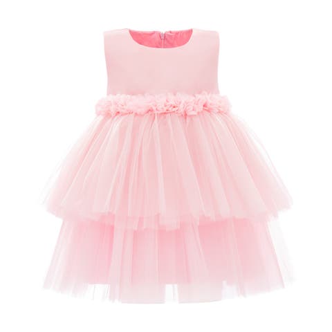 Amarielle Floral Waist Tulle Dress