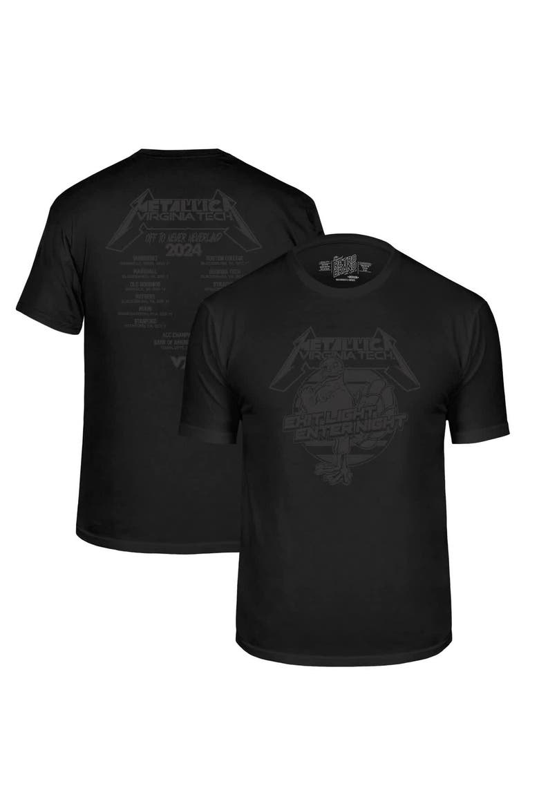 Men's Original Retro Brand Black Virginia Tech Hokies Metallica Retro T-Shirt, Main, color, Black