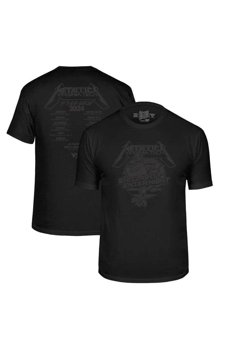 Retro Brand Men's Original Retro Brand Black Virginia Tech Hokies Metallica Retro T-Shirt, Main, color, Black