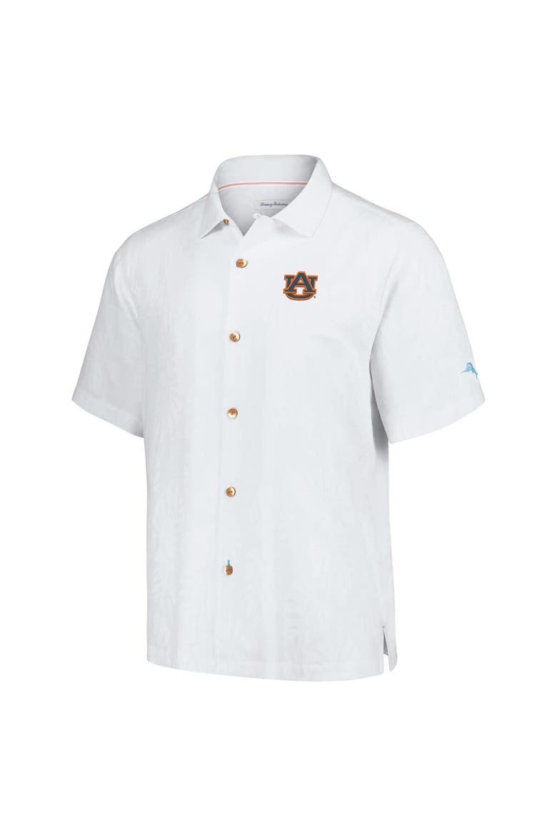 Men's Tommy Bahama White Auburn Tigers Castaway Game Camp Button-Up Shirt, Alternate, color, White
