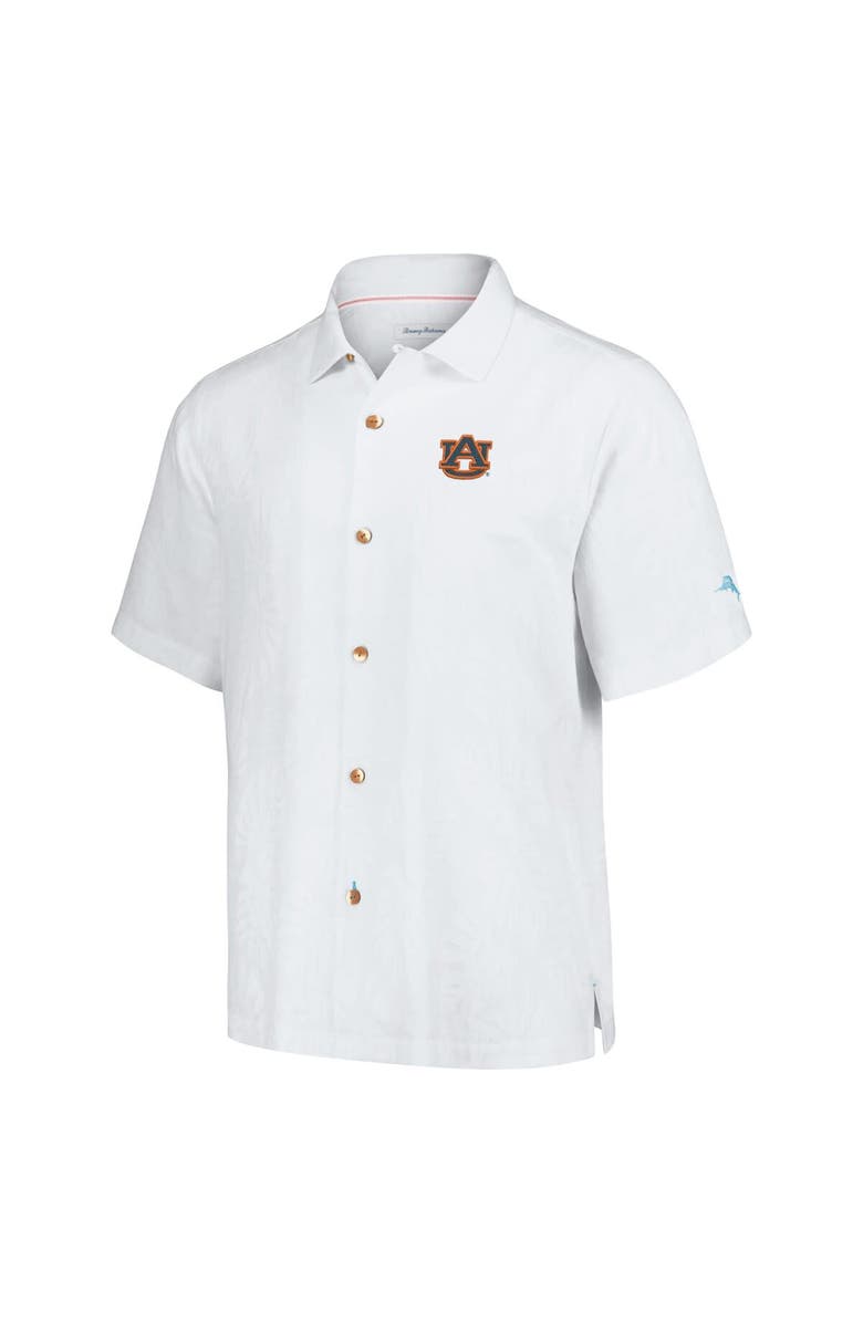 Tommy Bahama Men's Tommy Bahama White Auburn Tigers Castaway Game Camp Button-Up Shirt, Alternate, color,