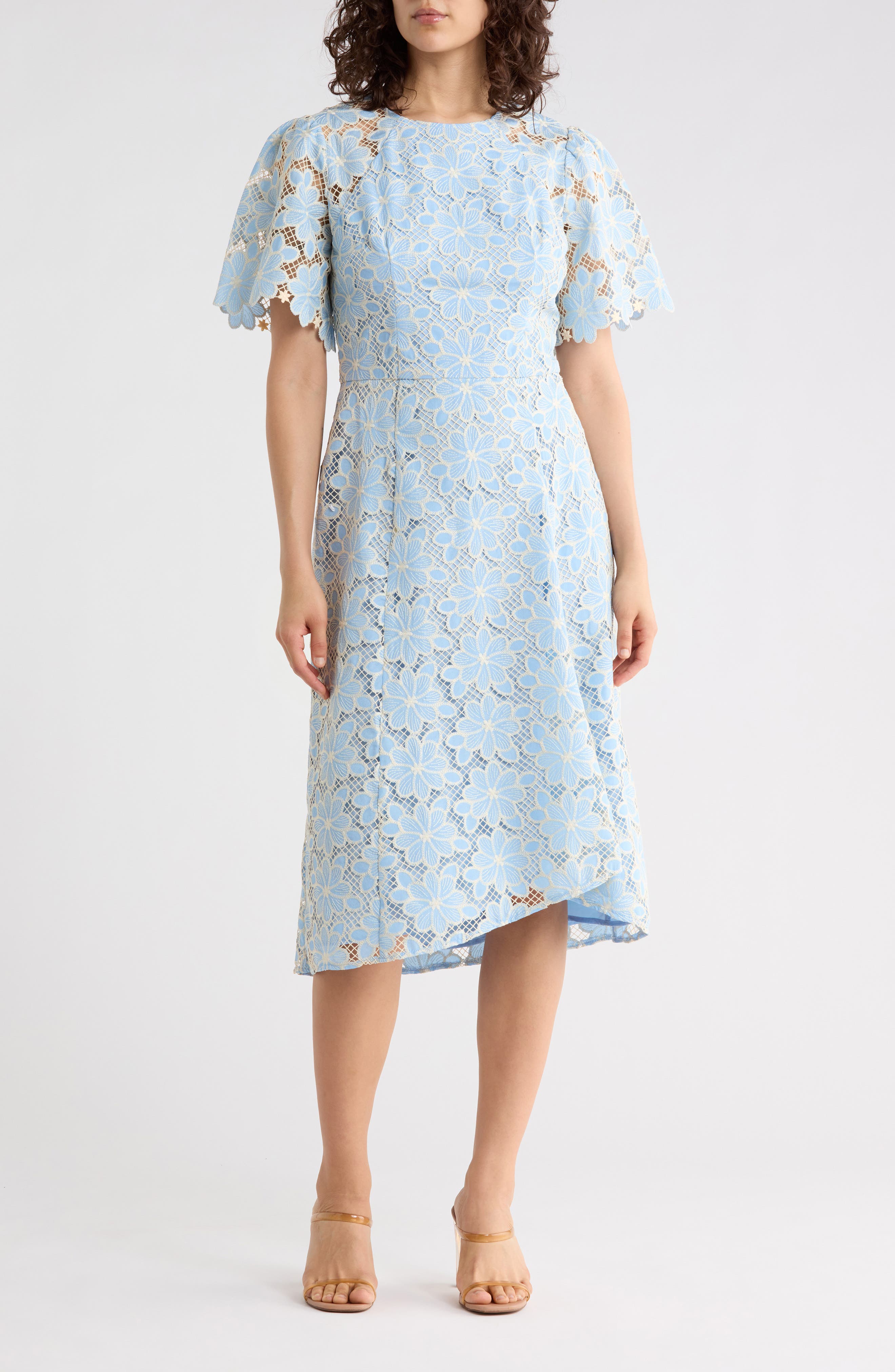 Maggy London Embroidered Lace Midi Dress