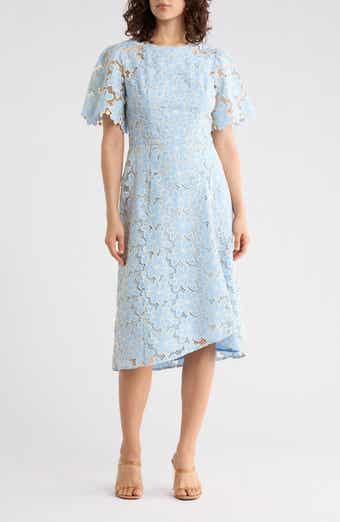 Embroidered Lace Midi Dress