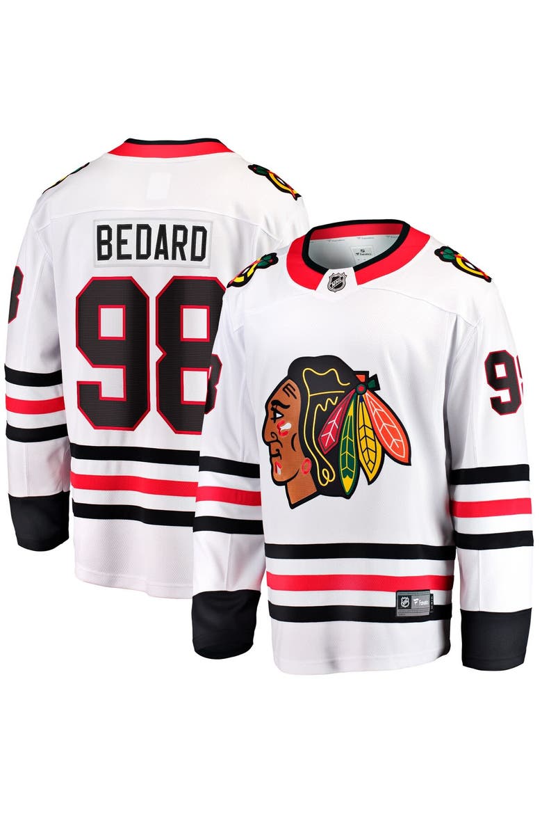 Men's Fanatics Connor Bedard White Chicago Blackhawks Away Breakaway Player Jersey, Main, color, White
