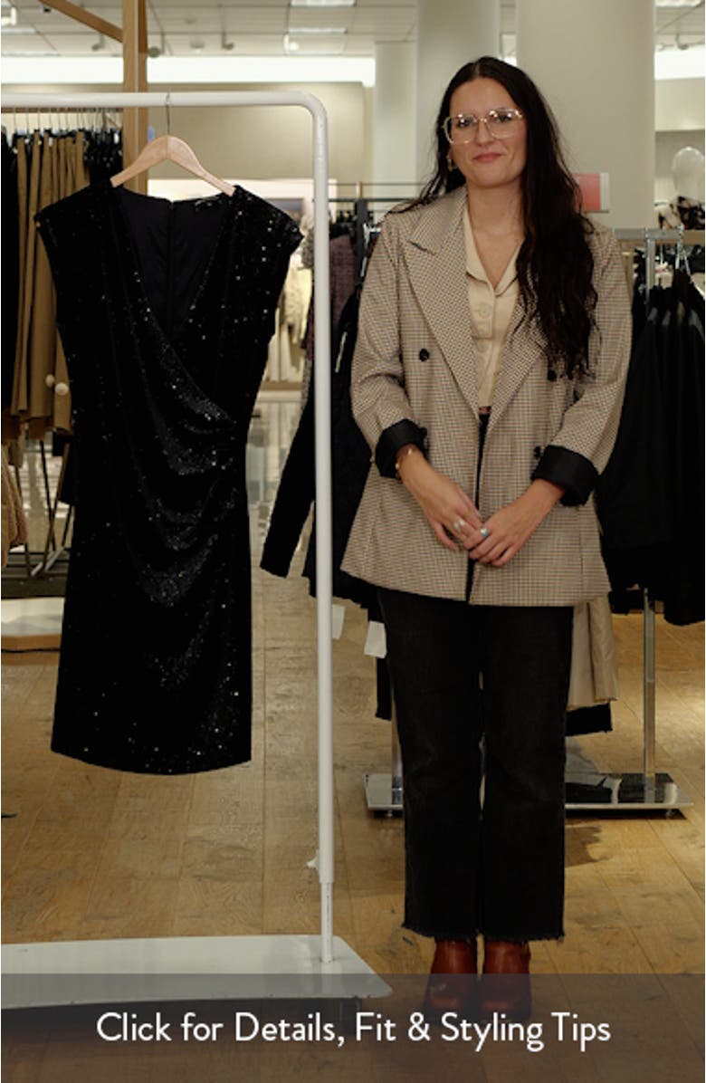 Metallic Chenille Faux Wrap Dress, sales video thumbnail