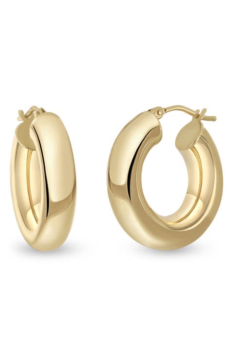 14K Gold Chunky Hoop Earrings