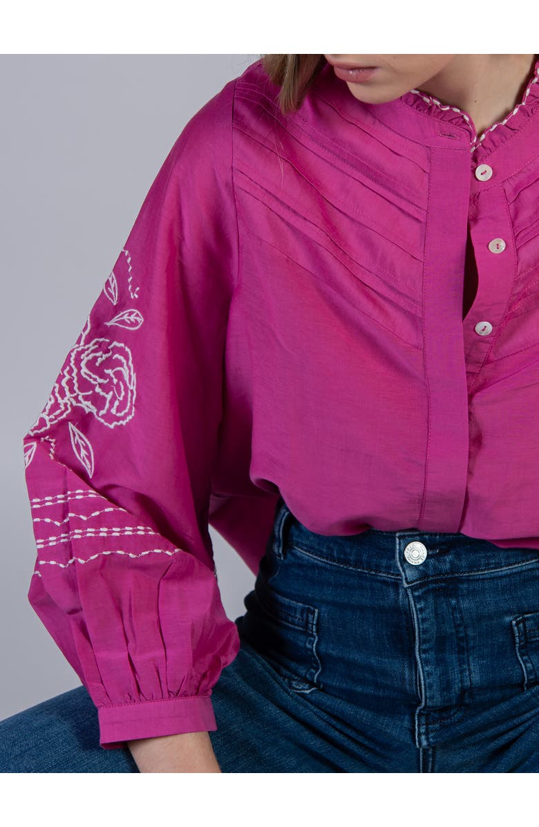 Cape Cove Camellia Silk Cotton Blouse, Alternate, color, Rosehip