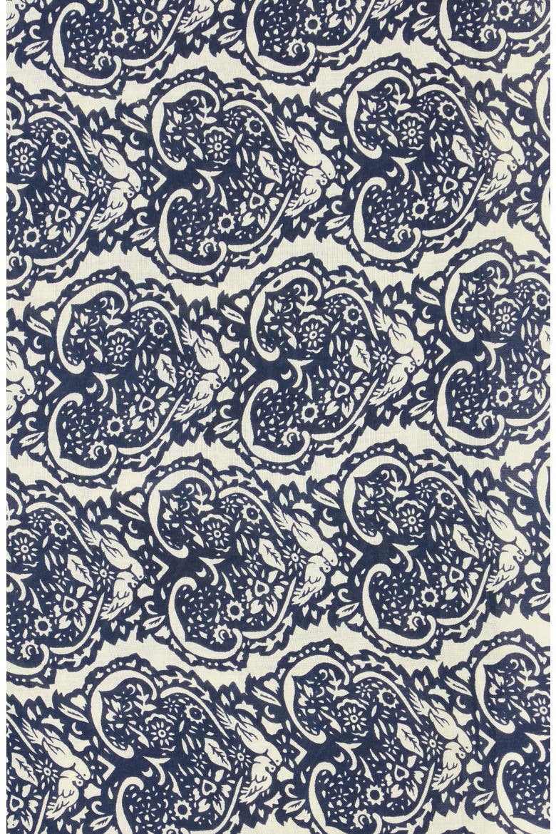 Paisley Print Square Scarf, Alternate, color, BLUE