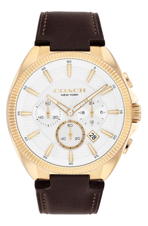 Jackson Chronograph Leather Strap Watch, 44mm