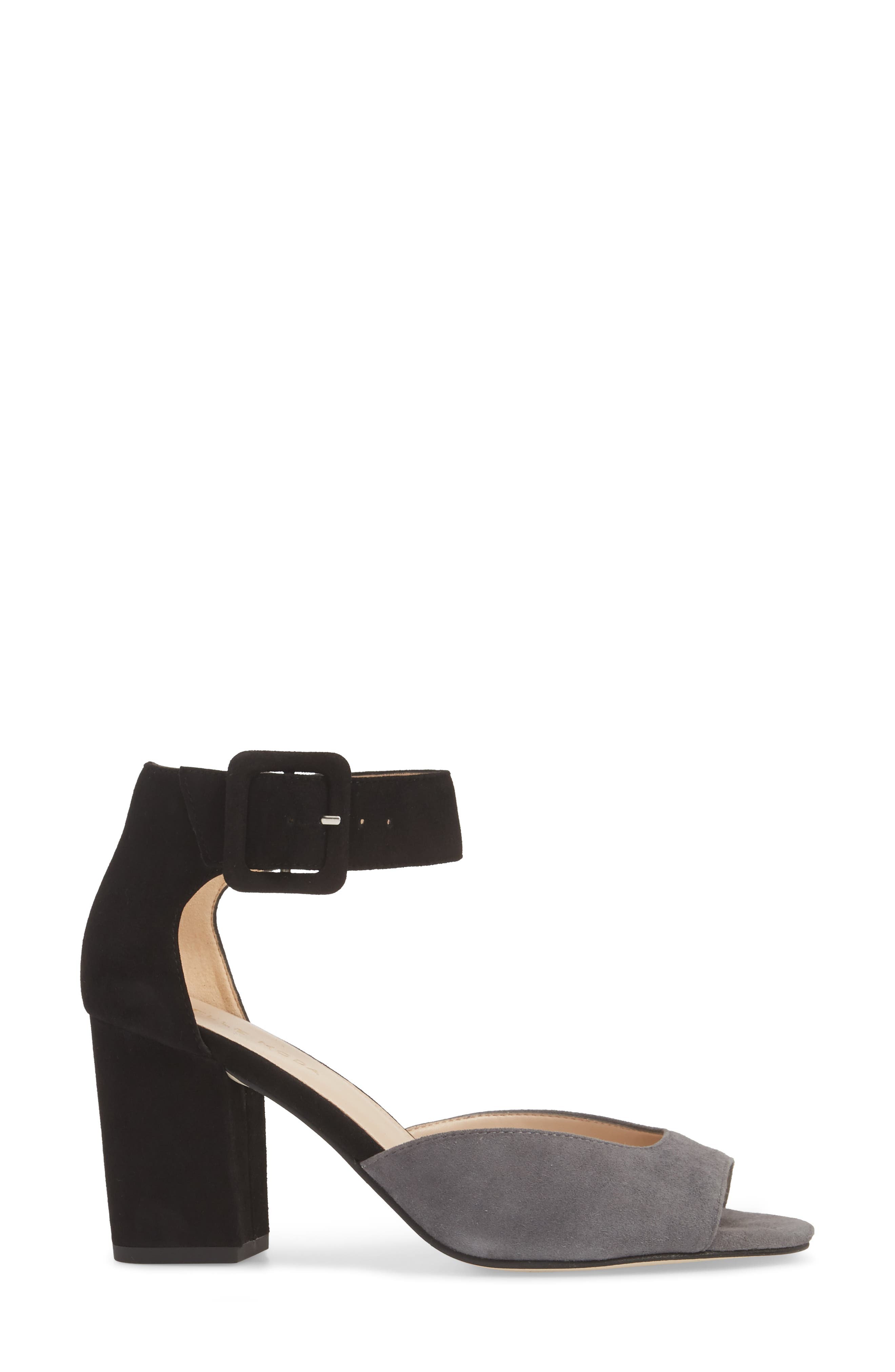 Bijou Sandal, Alternate, color, STEEL/ BLACK SUEDE