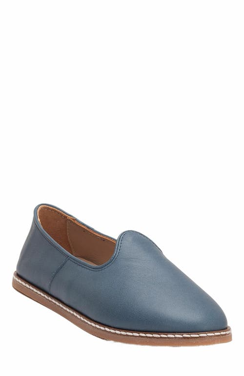 Epilogue Shoes Dalya Leather Slip On Flats in Blue Leather  product