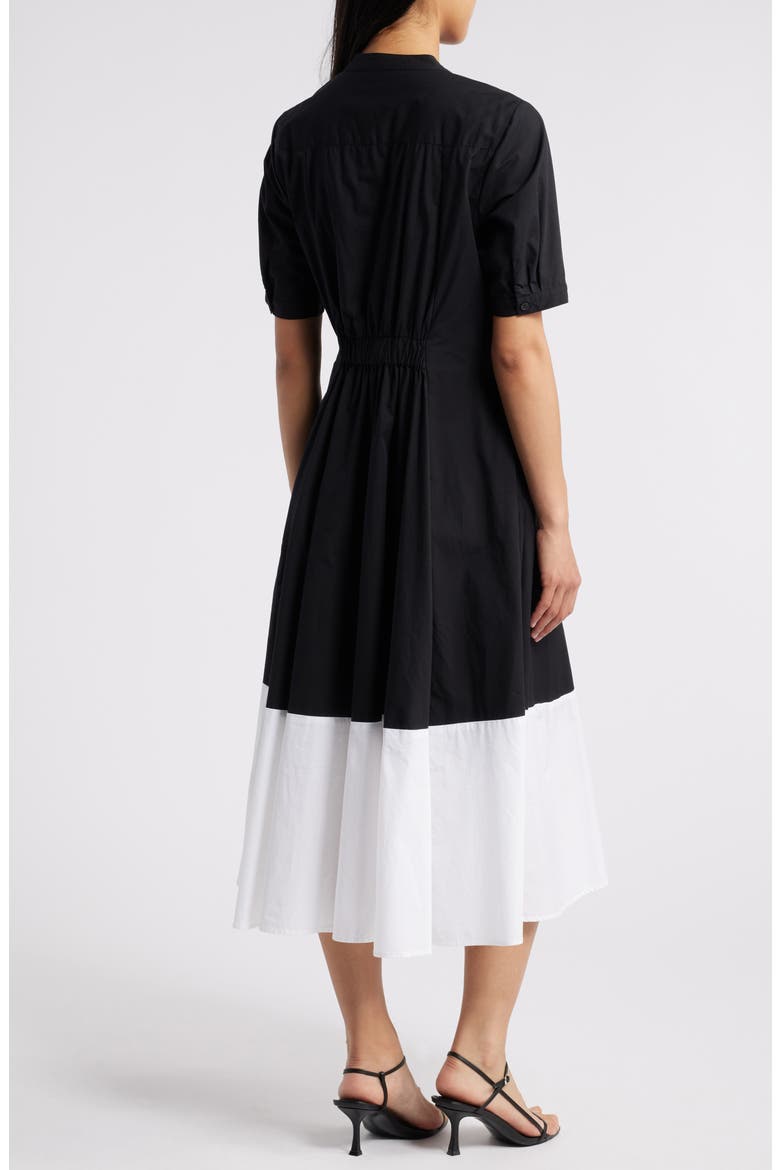 Front Seam A-Line Midi Dress, Alternate, color, RICH BLACK