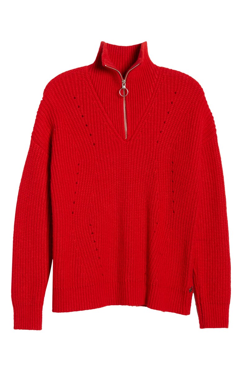 Scotch & Soda Knit Front Zip Turtleneck Sweater, Alternate, color,