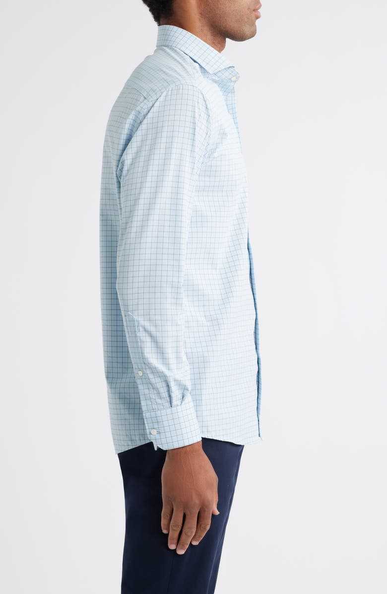 Peter Millar Crown Crafted Performance Poplin Button-Down Shirt, Alternate, color, Blue Frost