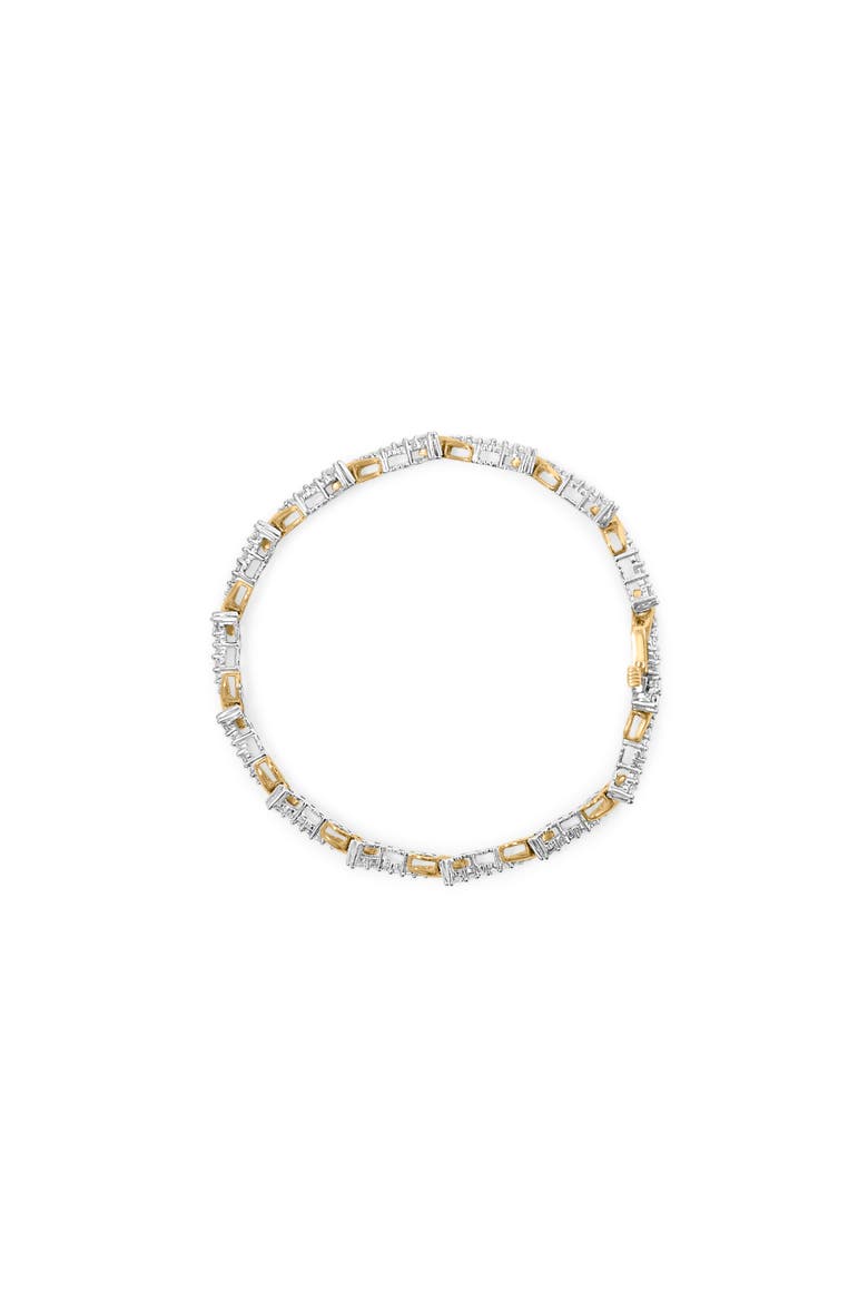 10K Yellow and White Gold 2.00 Cttw Diamond "S" Link Bracelet, Alternate, color, Yellow
