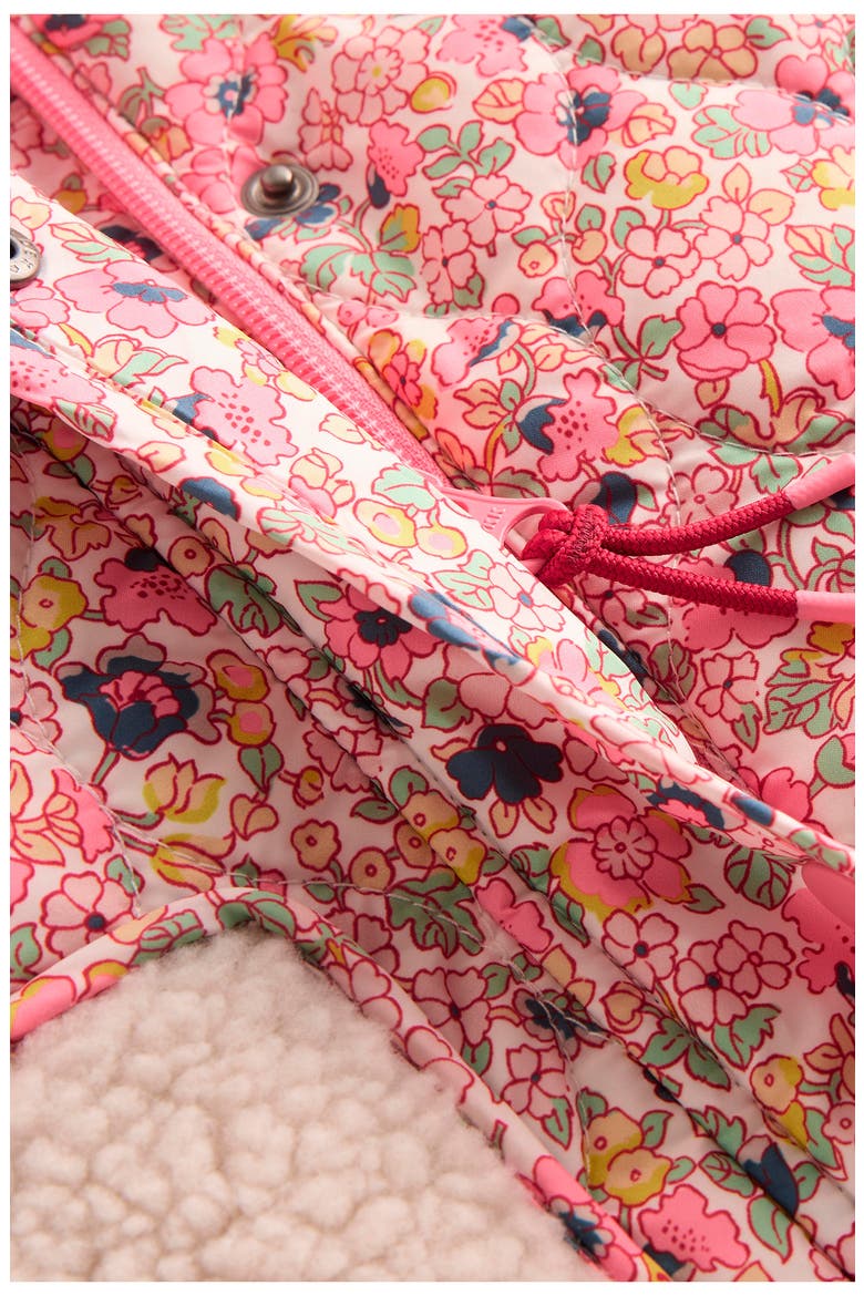 Kids' Borg Trim Padded Jacket, Alternate, color, PINK FLORAL