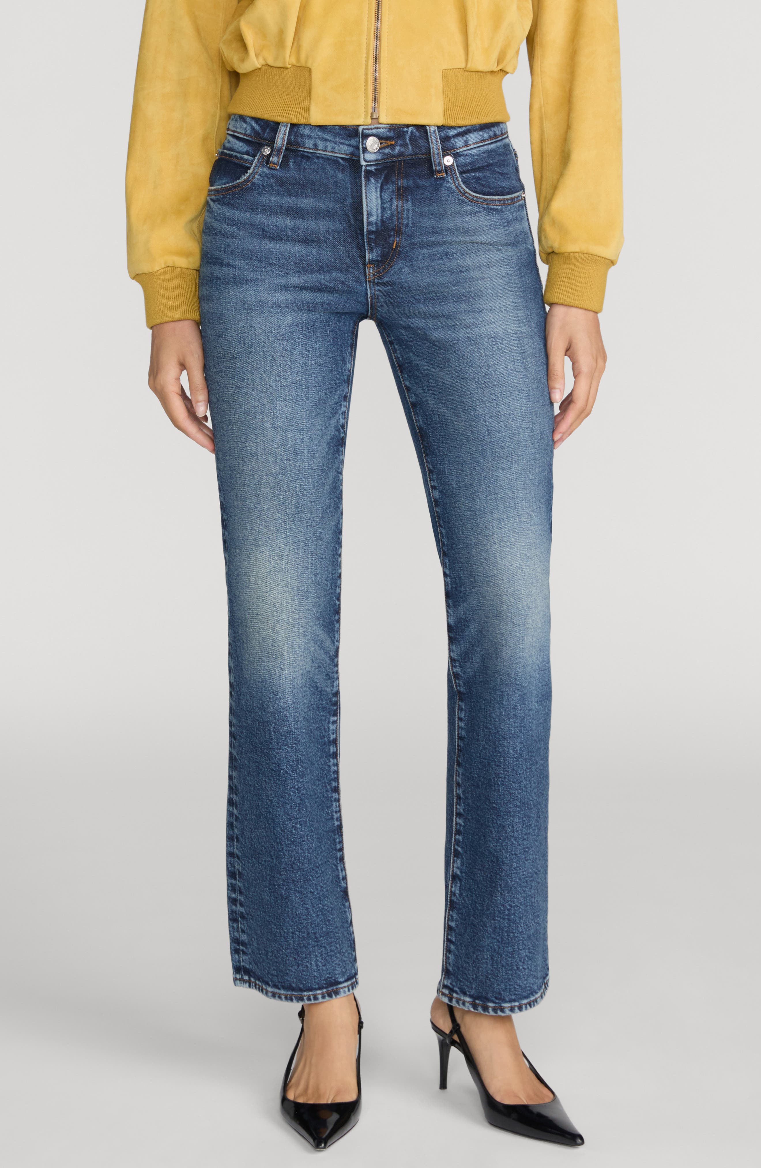 Frame The Cigarette Crop Straight Leg Jeans In Neutral