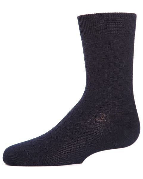 Basket Weave Mercerized Crew Socks