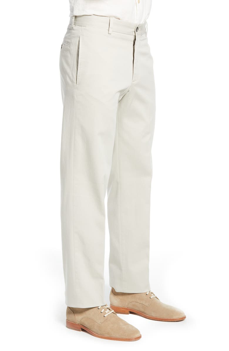 Berle Charleston Khakis Flat Front Chino Pants, Alternate, color, Stone