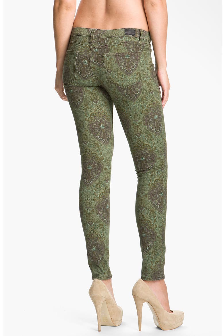 Denim 'Verdugo' Print Skinny Jeans, Alternate, color, ESTATE GREEN PAISLEY