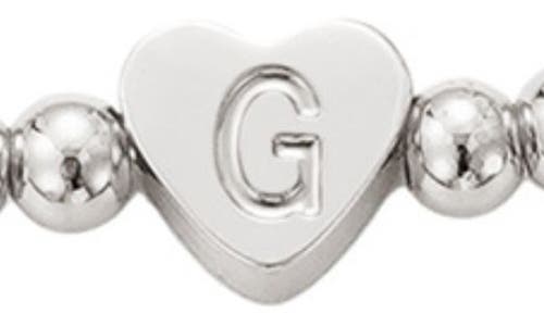 Adornia Beaded Initial Charm Bracelet Set In Silver