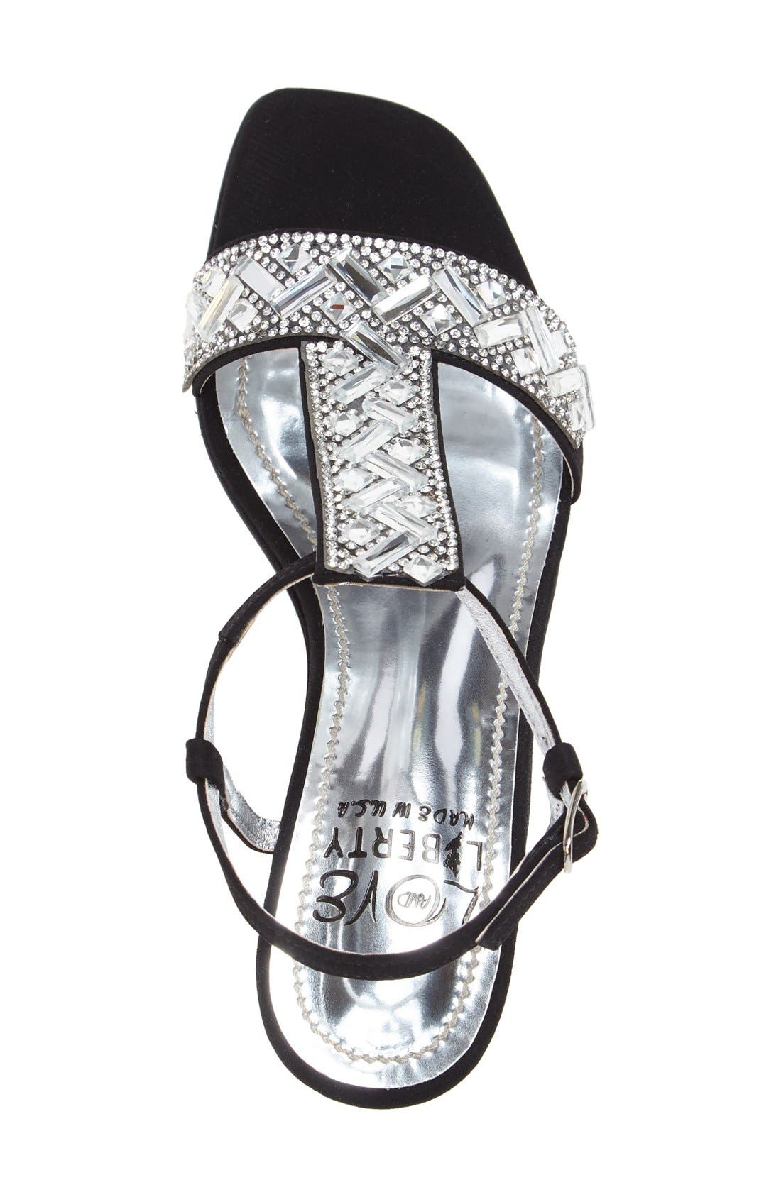 Love and Liberty Crystal Embellished T-Strap Sandal, Alternate, color, 