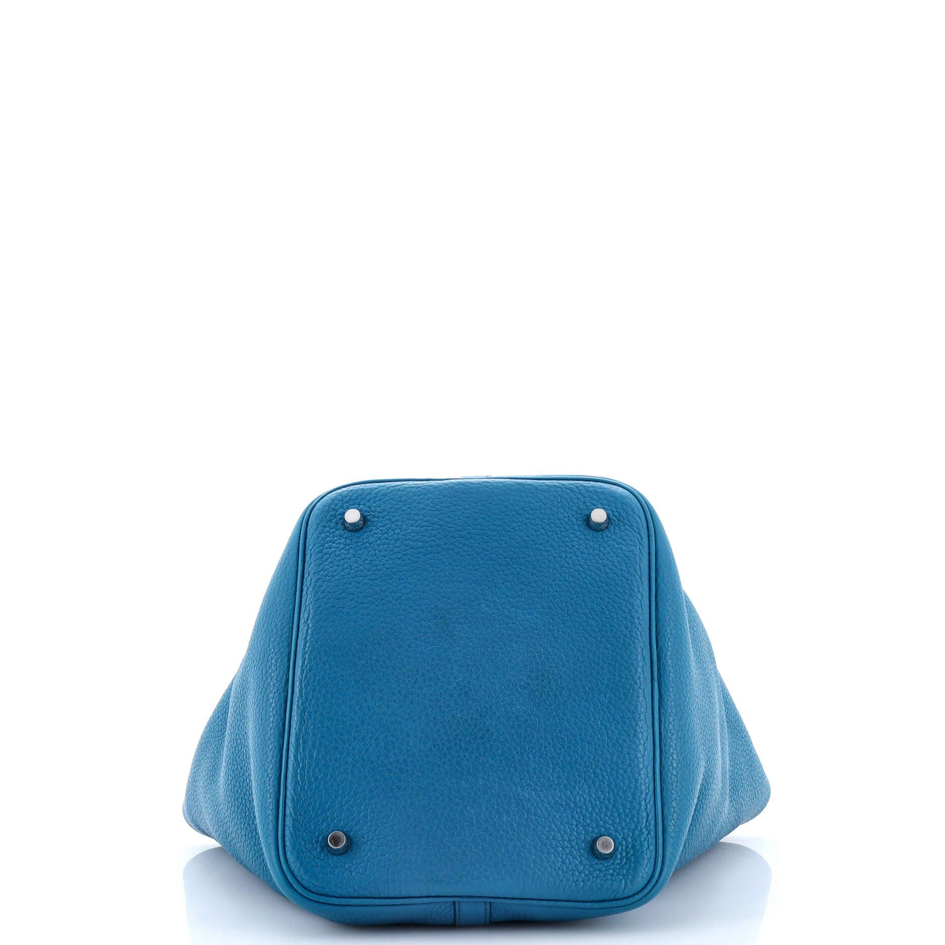 Pre-Owned Hermes Picotin Lock Bag Clemence MM, Alternate, color, Bleu Izmir