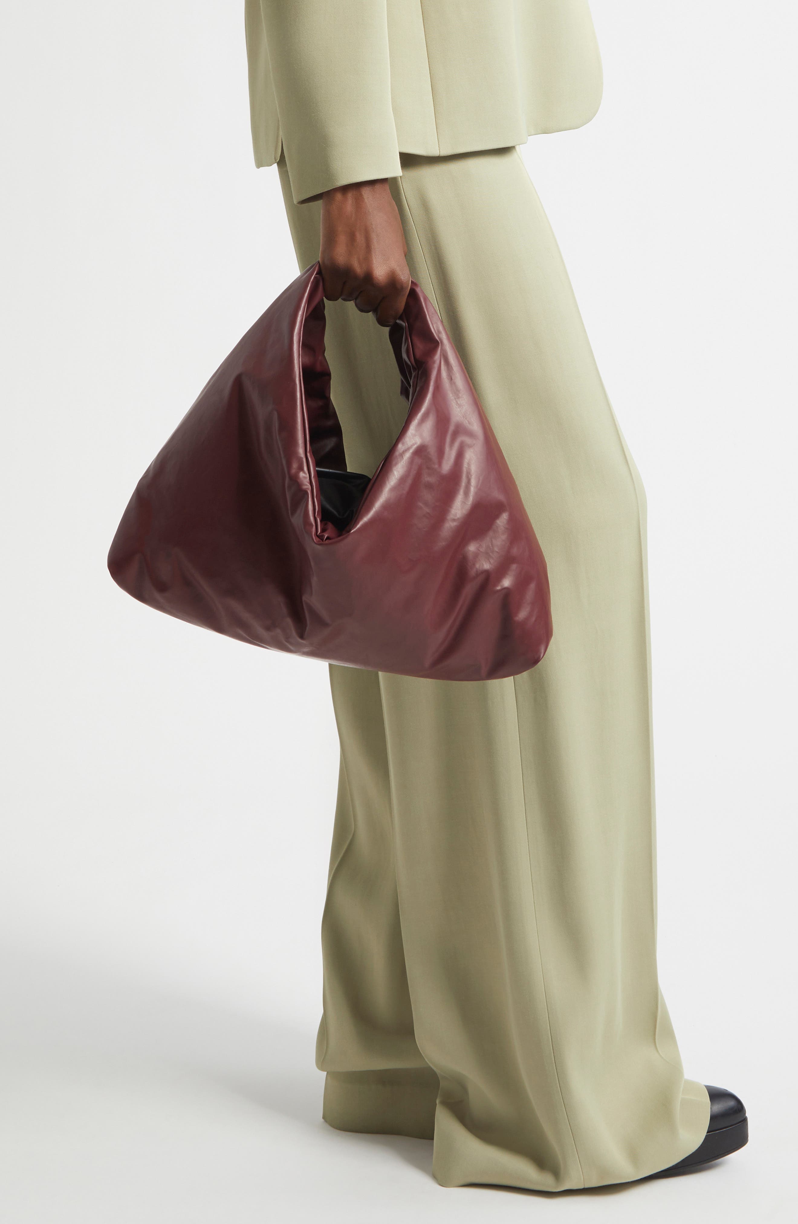 KASSL Anchor Small Oiled Canvas Top Handle Bag, Alternate, color, Oil Bordeaux