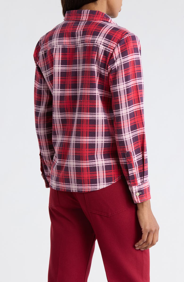 THE GREAT. The Scouting Plaid Button-Up Shirt, Alternate, color, Fuchsia Plaid