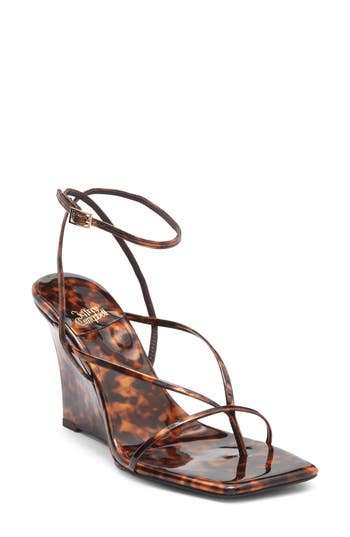 Jeffrey Campbell Herz Wedge Sandal In Brown