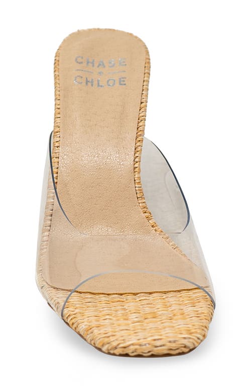 Chase & Chloe Chase And Chloe Echo Square Toe Sandal In Clear Beige Woven