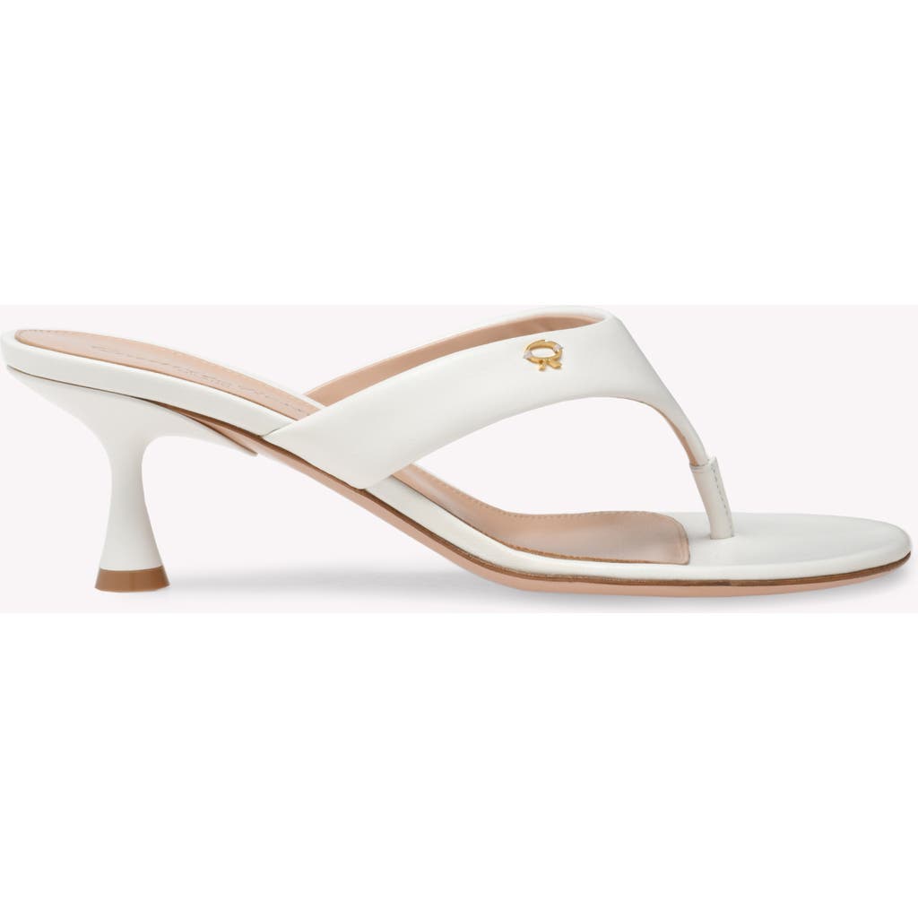 Gianvito Rossi Ascent Thong 55 Sandals in White Nappa  product