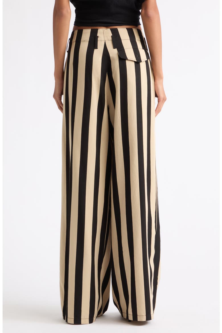 Triple Pleat Striped Wide Leg Pants, Alternate, color, BLACK AND CREAM WIDE STRIPE