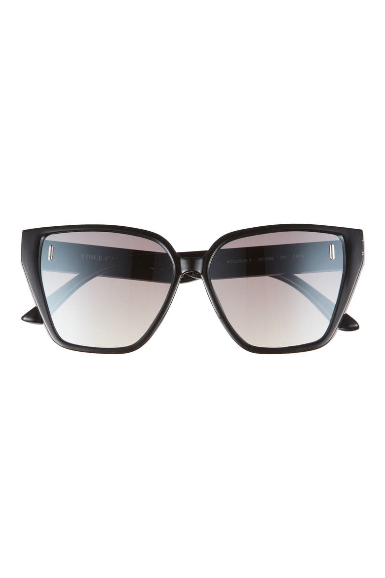 56mm Cat Eye Sunglasses, Main, color, BLACK