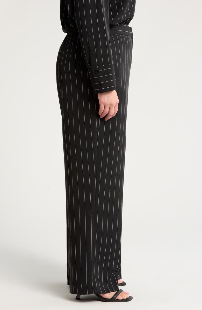 Nordstrom Stripe Stretch Twill Pants, Alternate, color, Black Penelope Pinstripe