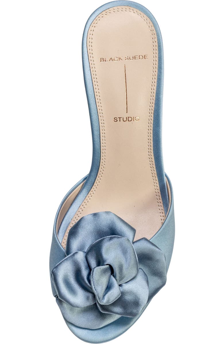 BLACK SUEDE STUDIO Josey Slide Sandal, Alternate, color, Blue Fog Satin