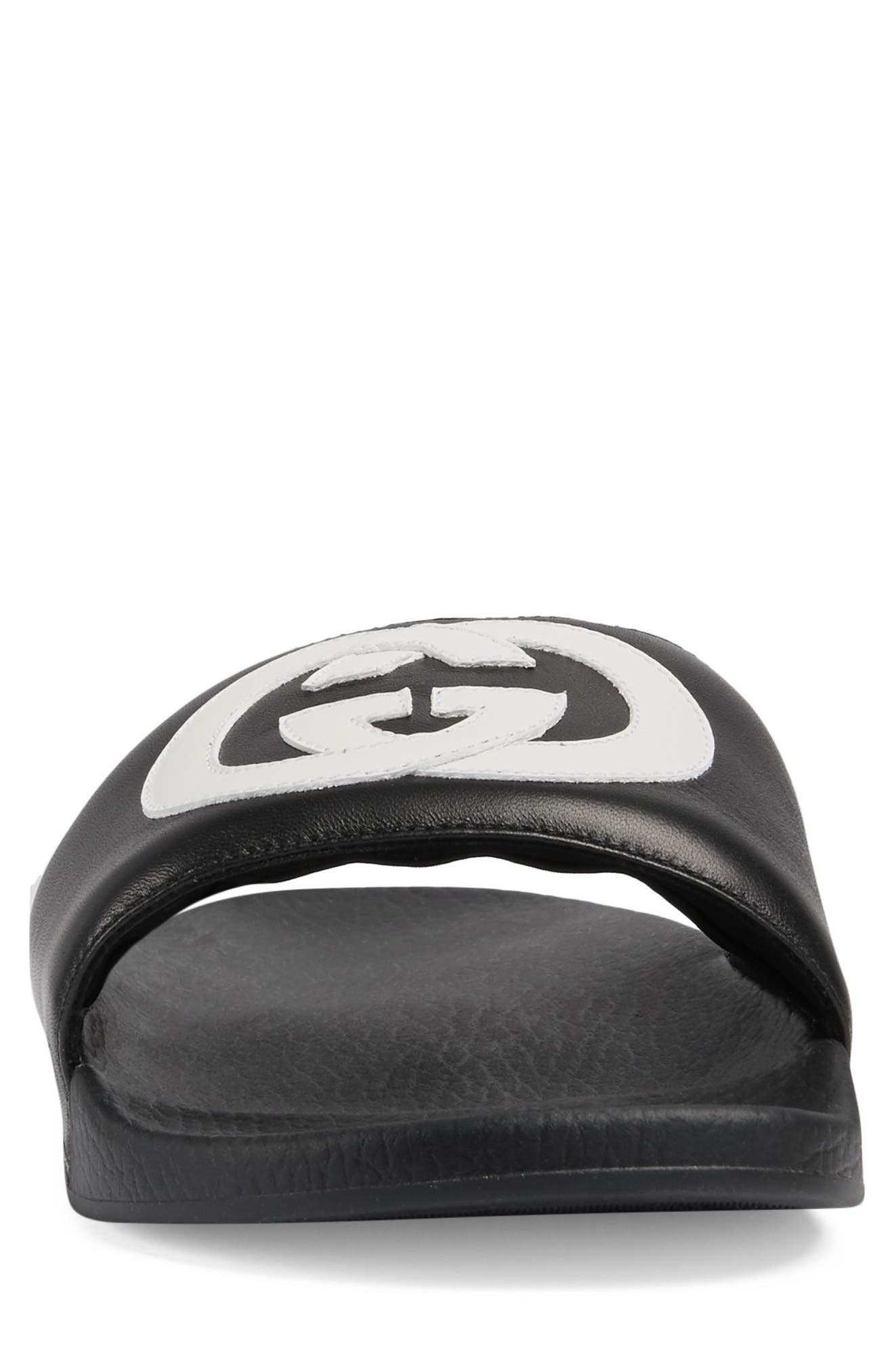 Gucci Pursuit Logo Slide Sandal, Alternate, color, 